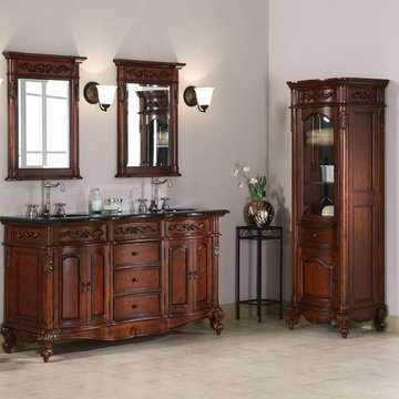 Windsor 60" Antique Cherry Double Sink Vanity