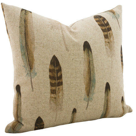 Linen Feather Throw Pillow