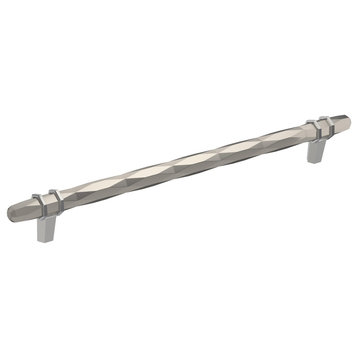 Amerock London Cabinet Pull, Satin Nickel/Polished Chrome, 10 1/16" Center-to-Ce