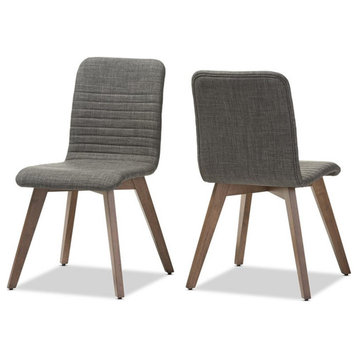 Pemberly Row Modern Dining Side Chair in Dark Gray (Set of 2)