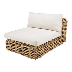 Módulo de jardín de mimbre y cojines crudo St Tropez