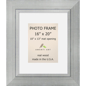 Picture Photo Frame 12 X12 Matted To 8x8 Romano Silver Outer Size 16 X16 Contemporary Picture Frames By Amanti Art Houzz