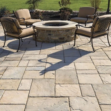 stone patio and fire pit