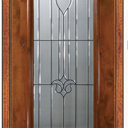 Prehung House Single Door 96 Alder Arlington 1 Panel 3/4 Lite Glass - Front Doors