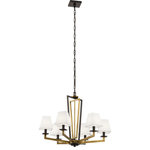 Kichler - Chandelier 6-Light - Featuring square lines and shades with cascading chain canopy accents, the Dancar(TM) 6-light chandelier with Natural Brass finish flows nicely with soft contemporary spaces. The Dancar's square, white microfiber shades, and satin etched diffuser glass provide a warm and relaxed tone to any room.in.,