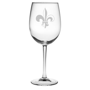 Fleur-De-Lis Wine Glasses, Set of 4