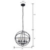 Raekor 20" Modern Round Sphere Black Iron Wire Frame Hanging Chandelier Light