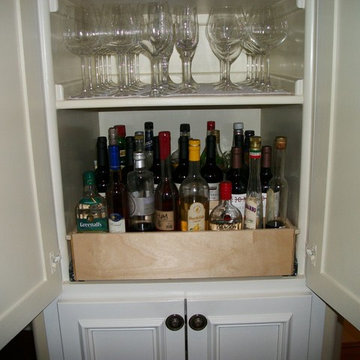 Pull Out Shelves for Your Wet Bar or Liquor Cabinet
