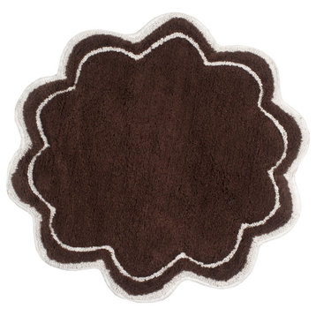 Allure Collection Absorbent Cotton Machine Washable Rug 30" Round, Brown