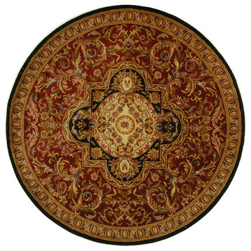 Safavieh Classic Collection CL220 Rug, Red/Black, 6' Round