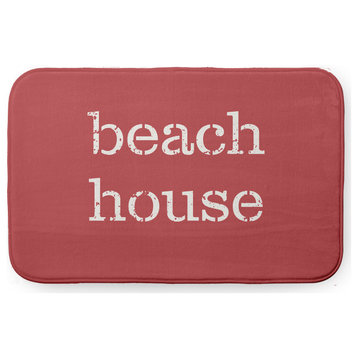 34" x 21" Beach House  Bathmat, Ligonberry Red