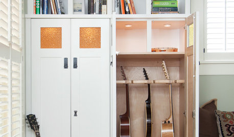 Custom Craftsman Cabinetry Fit for a Guitar Collector