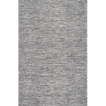 nuLOOM Hand Woven Cotton Wisniewski Striped Area Rug, Gray, 6' Square
