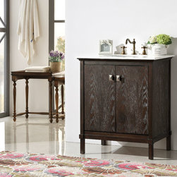 Abel 30 inch Rustic Black Wash Bathroom Vanity Marble Top - Bathroom Vanities And Sink Consoles