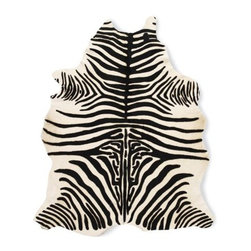 Edelman Leather - Edelman Zebra Cowhide Rug - Novelty Rugs