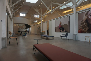 Photo of a contemporary home design in Copenhagen.
