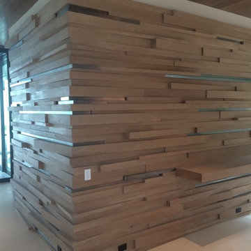 White Oak Offset Layering Wall