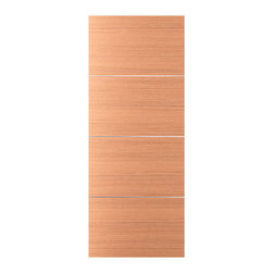 MOVIDA - MAHOGANY FLUSH INTERIOR DOOR WITH 1/4" HORIZONTAL 3 ALUMINUM STRIPS (1-3/4") - Interior Doors