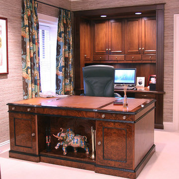 Walnut Burl Partner's Desk