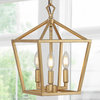 Pagoda Lantern Metal LED Pendant, Brass Gold, Width: 10"