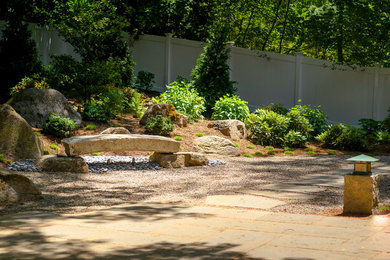 Inspiration for a mid-sized asian backyard landscaping in Boston.
