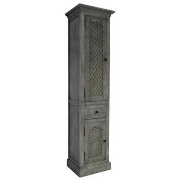 79" Rustic Solid Fir Side Cabinet, Gray