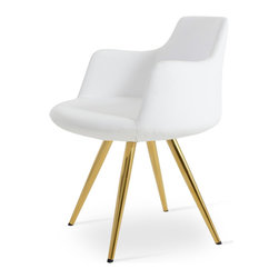 DERVISH STAR GOLD-WHITE LEATHERETTE - Dining Chairs