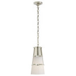 Visual Comfort - Robinson Pendant, 1-Light, Polished Nickel, White Glass, 7.5"W - This beautiful pendant will magnify your home with a perfect mix of fixture and function. This fixture adds a clean, refined look to your living space. Elegant lines, sleek and high-quality contemporary finishes.Visual Comfort has been the premier resource for signature designer lighting. For over 30 years, Visual Comfort has produced lighting with some of the most influential names in design using natural materials of exceptional quality and distinctive, hand-applied, living finishes.
