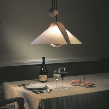 Domus, Arta Beech Wood Pull-Down Pendant