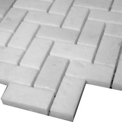 Statuary Crystal Marble Italian White Statuario Herringbone Mosaic Tile Polished - Home Accessories & Decor