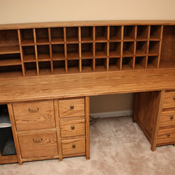 Oak desk with hutch - Desks And Hutches