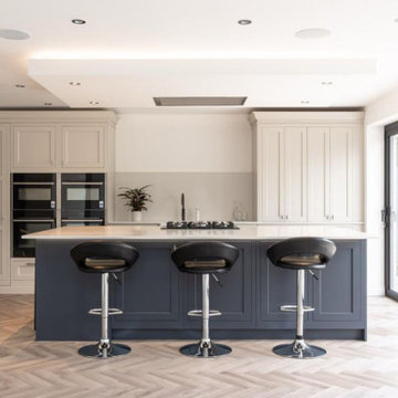 Belgravia Kitchen ins Taupe Grey & Slate Blue by Kitchen Ergonomics