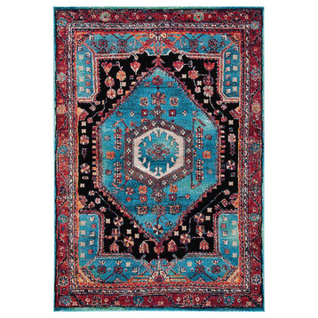 Safavieh Vintage Hamadan Vth204K Traditional Rug, Turquoise and Black, 5'3"x7'6"