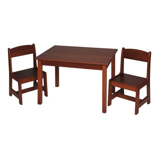 Children's Rectangle Table w 2 Chair Set - Cherry - Transitional - Kids ...