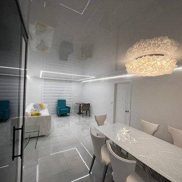 Led Lights and High Gloss Ceilings - Kitchen and Living Room