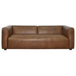 Abbyson Living - Jude Top Grain Leather Camel Brown Sofa - Lend sleek elegance to your living space with this handsome Hamilton Top Grain Leather Sofa from Abbyson. The lovely sofa features a solid wood frame for durability, long bench seating for chic style, and a beautiful camel colored top grain leather upholstery. This timeless modern frame will serve as an elegant focal point to any interior decor.
