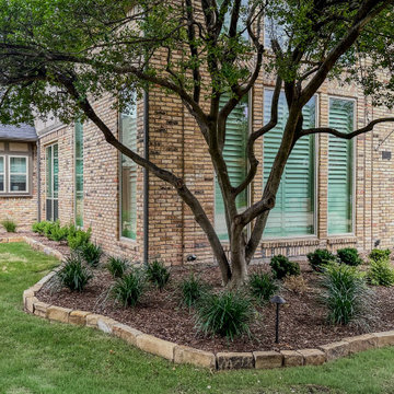 Refined Curb Appeal: Bubbling Basalt Fountain & Flagstone Entry | Plano, TX