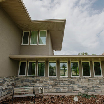 Calgary Stucco, Windows, Doors and Stone Exterior Renovation