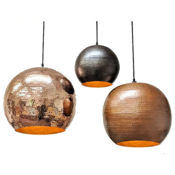 Cascading Copper Globe Drop Chandelier 3-Piece, Multi #1
