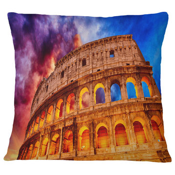 Colosseum Rome Italy Monumental Photo Throw Pillow, 18"x18"