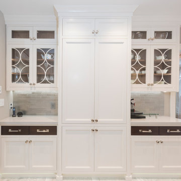 Dark mahogany & white painted modern kitchen Watchung, NJ