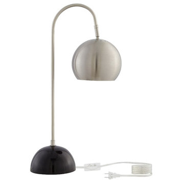 Posh Living Ambar Table Lamp 5ft Power Cord Marble Stone Base Stainless Steel