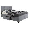 Kyla 4-Drawer Bed, Gray, Queen