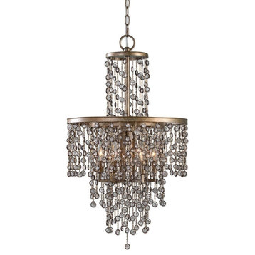 Valka 19.25" 6-Light Crystal Chandelier in Silver Iron