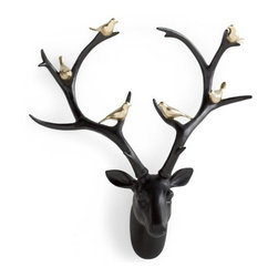 Deer Head With Birds Art - Products