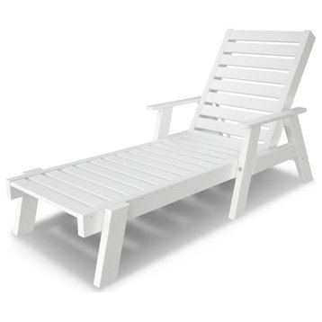 Polywood Captain Chaise with Arms, White
