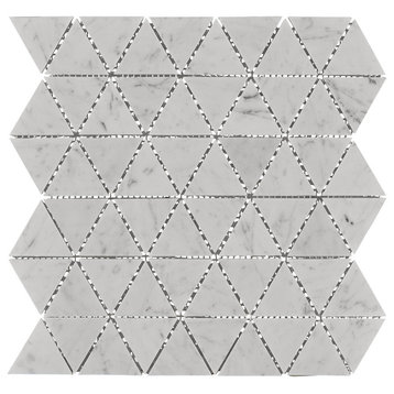 Burgos White Marble Mosaic Floor and Wall Tile, Pack of 11