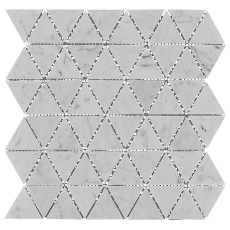 Burgos White Marble Mosaic Floor and Wall Tile, Pack of 11