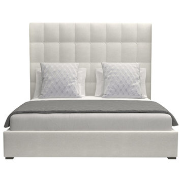 Nativa Interiors Moyra Box Bed, Off White, Queen, Headboard Height: Medium