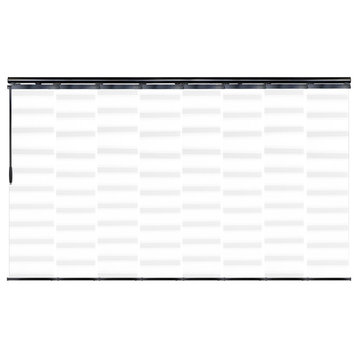Blanched White 8-Panel Track Extendable Vertical Blinds 130-175"W